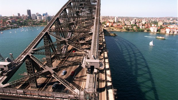 Police were called to the Sydney Harbour Bridge after reports two men were fighting. 