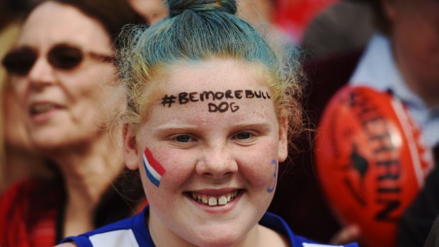 Bulldogs fans are smiling. 