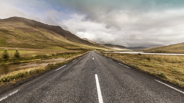 A section of the Ring Road encircling Iceland.