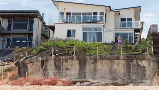 Properties along Wamberal Beach on the Central Coast, which received severe erosion damage during the June 2016 storm surges. 