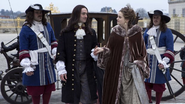 George Blagden as Louis XIV and Noemie Schmidt as Henriette in <i>Versailles</i>.