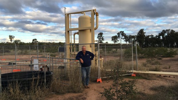 Nood Nothdurft, a farmer with CSG wells on his property, near Chinchilla, Queensland. 