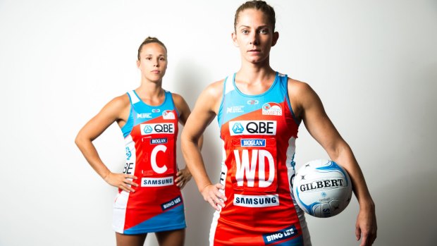 New leaders: Abby McCulloch (front) will captain the NSW Swifts this season with Paige Hadley as her deputy.