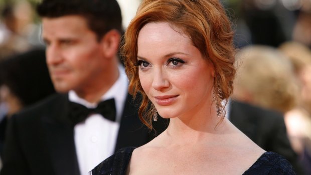 On again, off again ... Christina Hendricks has been singled out for helping revive the 'trend' of showing off cleavage.