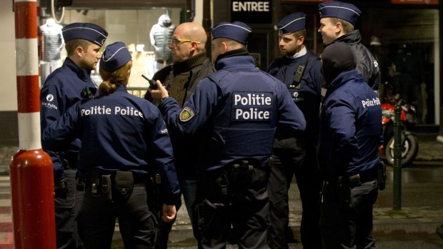 Belgian police conducting an operation in the centre of Brussels in November, 2015.