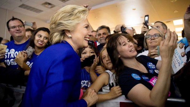 Gamble for Israel?: Democratic presidential candidate Hillary Clinton at a rally in Las Vegas.