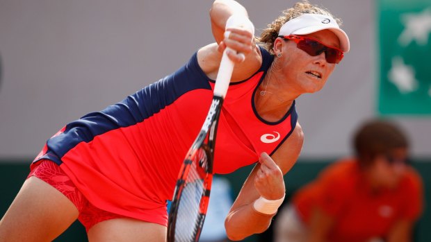 Sam Stosur spoke after her first-round victory at the French Open.