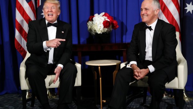Allies: Donald Trump and Malcolm Turnbull in New York.