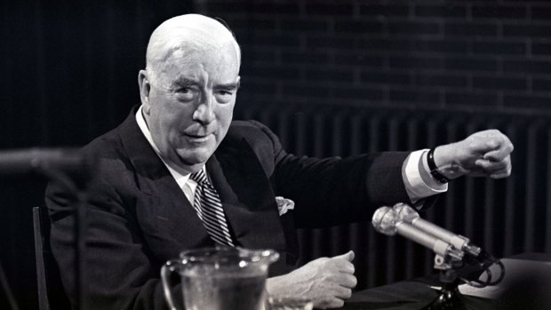 Prime Minister Robert Menzies holds his last press conference in Canberra on 20 January, 1966.  