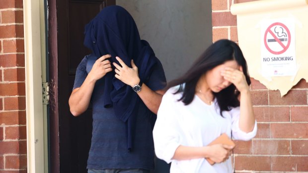 Minki Kim leaves Burwood Court after being charged with negligent driving occassioning death.
