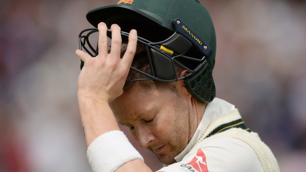 Under pressure: Aussie skipper Michael Clarke has had a poor Ashes series so far.