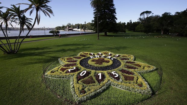 In remembrance: the Anzac Star flower bed at the Royal Botanic Gardens. 
