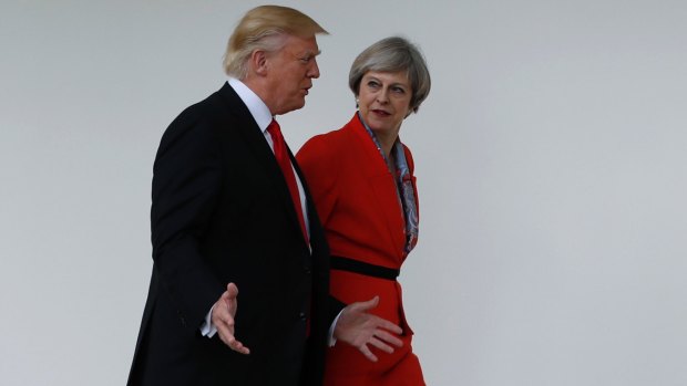 Critics of Prime Minister Theresa May say she's too chummy with the US President.