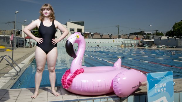 Laura Davis invites her audience into the pool.