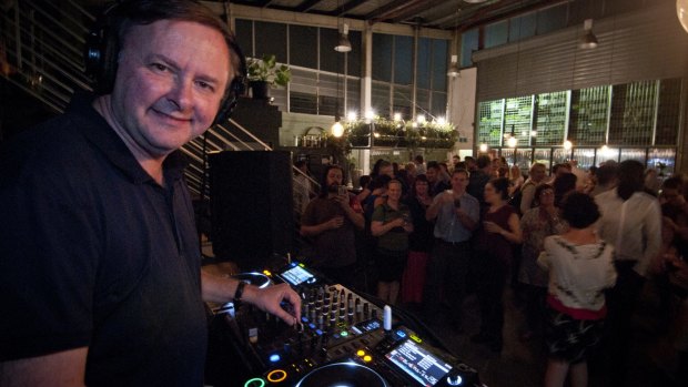 DJ Albo plays a set at an ALP fundraiser in December last year.