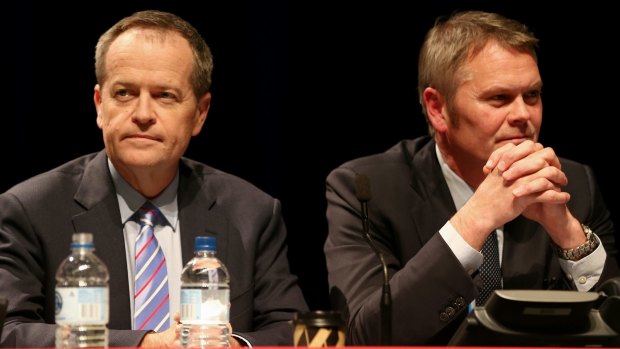 Labor's outgoing national secretary George Wright (right) is credited for helping Opposition Leader Bill Shorten (left) achieve a better-than-expected result in the July 2 election.