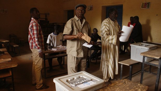 In a polling station in Niamey on Sunday. 