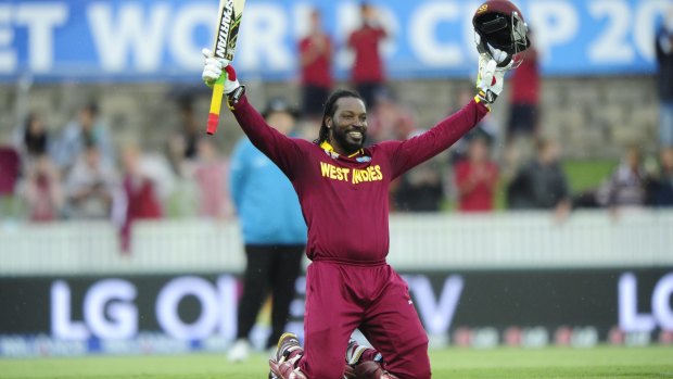 Chris Gayle's double century was one of the highlights of the cricket World Cup games at Manuka Oval.