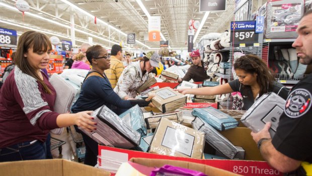 Shoppers looking for Black Friday deals at a Walmart in Arkansas. 