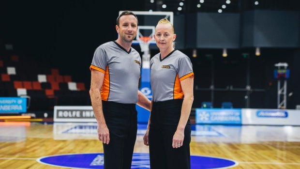 Simon and Michelle Cosier will referee a WNBL match together for the first time on Sunday.