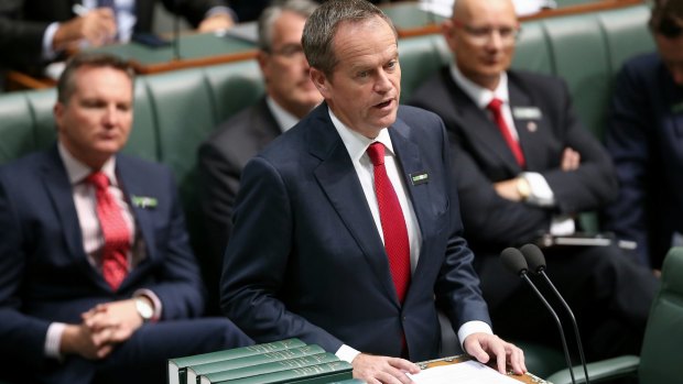 Opposition Leader Bill Shorten in Parliament on Wednesday.