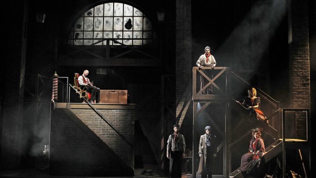 Teddy Tahu Rhodes and ensemble in Victorian Opera's <i>Sweeney Todd</i>.