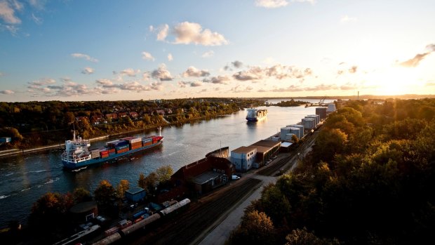 The picturesque Kiel canal. 