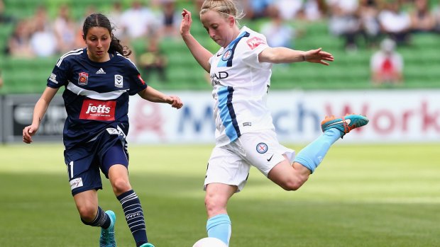 Canberra United defender Hannah Brewer with  Melbourne City last season.