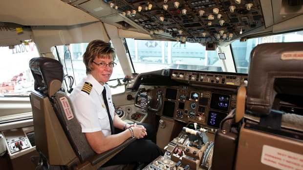 In control: Captain Georgina Sutton was already the highest-ever ranked female pilot in Australian aviation before being appointed to the top role at Jetstar.