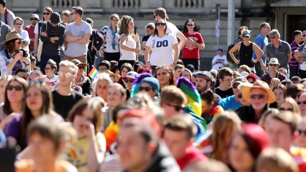 Thousands of people turned out for the same sex marriage equality rally.