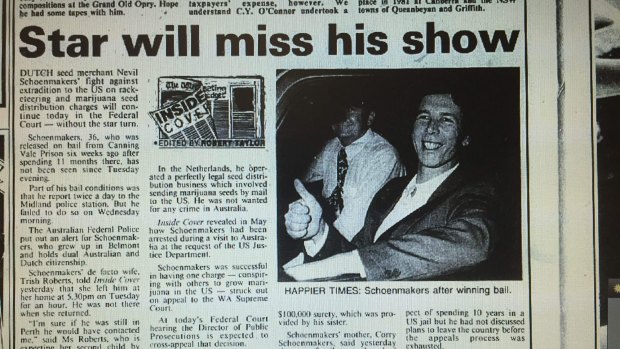 A story in The West Australian on August 2, 1991, reporting on Nevil Schoenmakers' disappearance.