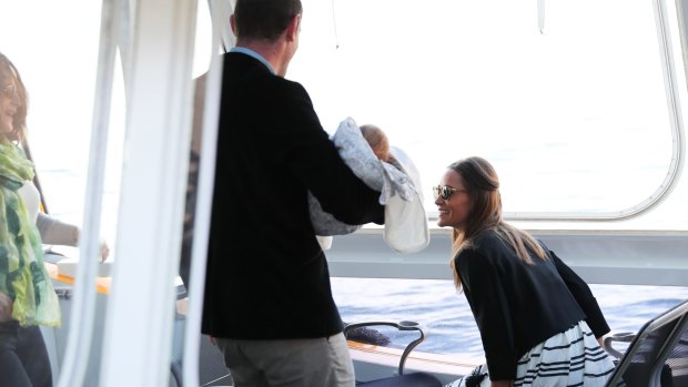 Pippa Middleton and James Matthews travelled on a water taxi with friends in Sydney on Wednesday.
