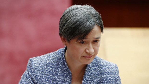 "He is covering up for Nola Marino," Senator Penny Wong says of Prime Minister Malcolm Turnbull.