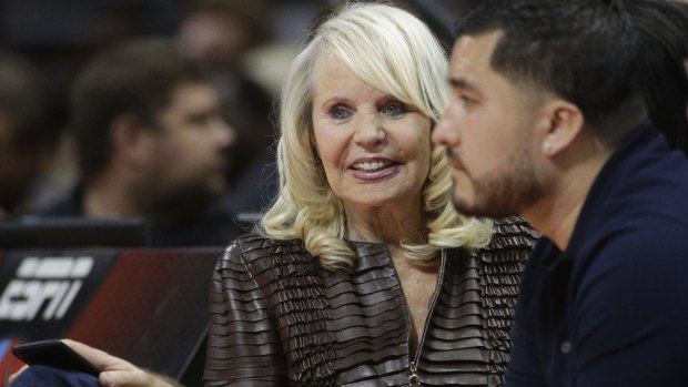 Shelly Sterling, wife of former Los Angeles Clippers owner Donald Sterling, attends an NBA basketball game between the Clippers and the Portland Trail Blazers in Los Angeles.