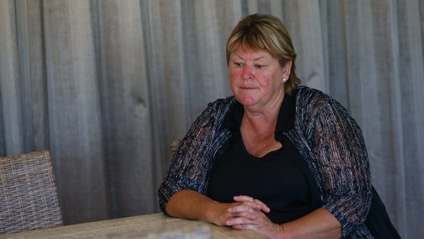 "You have to wonder": Gaylene Brown at her home on Cabbage Tree Road, Williamtown, near Newcastle. 