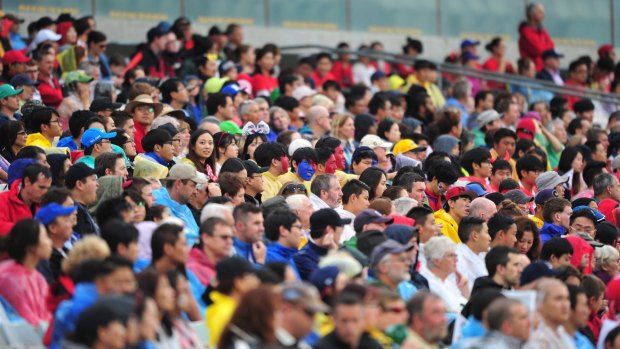 Packed house: Fans show their support at Canberra Stadium as Kuwait take on South Korea in the Asian Cup. 