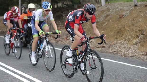 Right-hand man: Cadel Evans' wingman Campbell Flakemore (right).