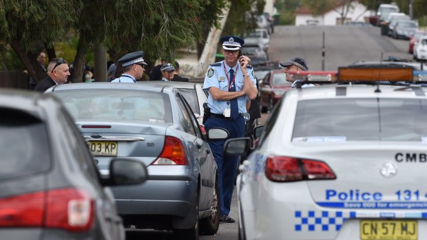 Police cordoned off Pegler Avenue in South Granville after the stabbing.