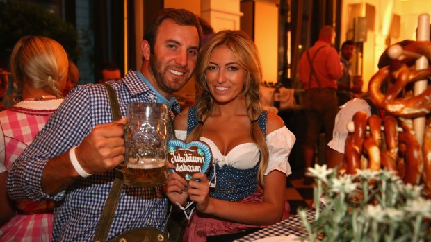 Golfing link: Dustin Johnson with Gretzky's daughter Paulina.