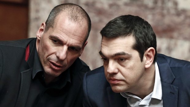 Greek Finance Minister Yanis Varoufakis and Prime Minister Alexis Tsipras.