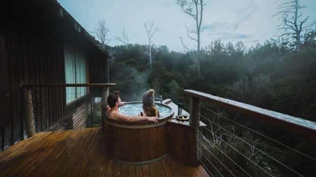 From your hot tub, enjoy a cool-climate wine against a backdrop of serious natural beauty.