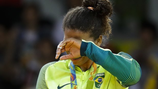 "I have to thank everyone who believed in me," a tearful Rafaela Silva said. 