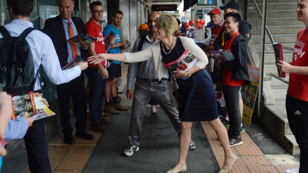 Kristina Keneally and John Alexander go head to head at the Epping pre poll booth. 