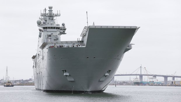 HMAS Canberra, which was commissioned last year. 