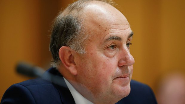 John Fraser, Secretary to the Treasury, during a Senate estimates hearing at Parliament House in Canberra. 