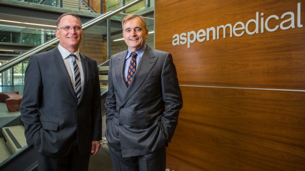 Aspen Medical's Glenn Keys and Dr Andrew Walker in Canberra.