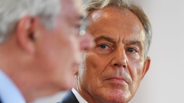 Former prime ministers Sir John Major and Tony Blair  campaigning against Brexit. 