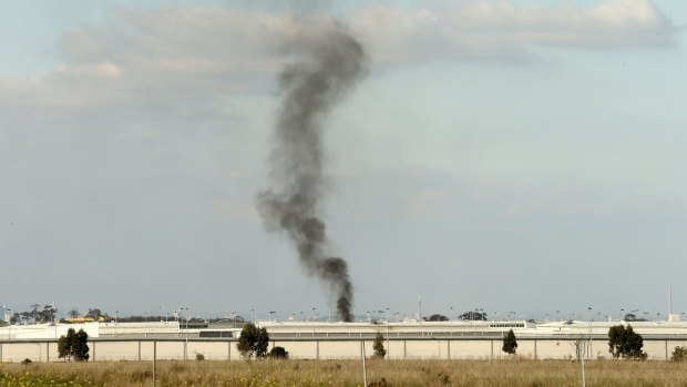 Smoke seen from the Metropolitan Remand Centre in Ravenhall in June.