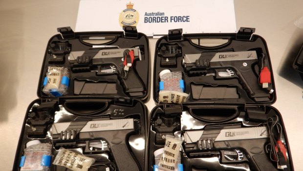 The guns confiscated by Border Force officials. 