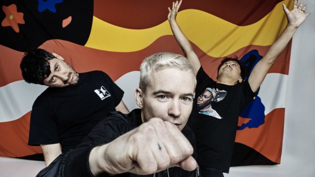 The Avalanches, from left, Tony Di Blasi, Robbie Chater and James Dela Cruz.